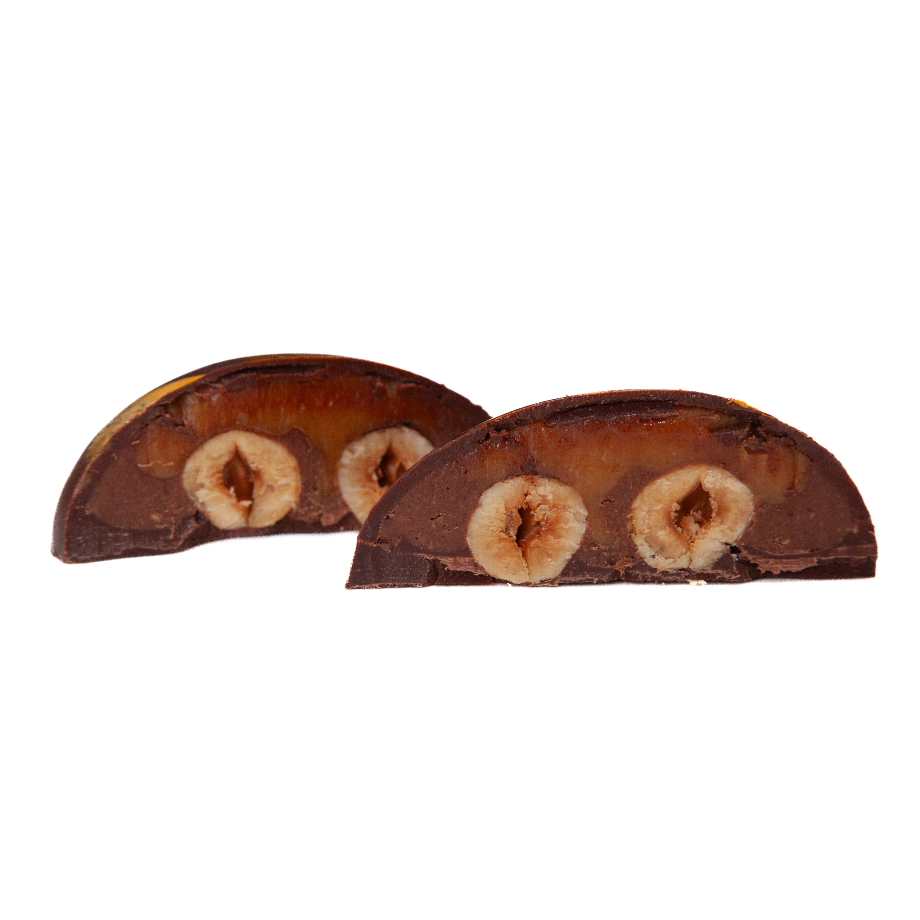 Mandarin Orange Caramel with Crunchy Hazelnut Chai Praline Egg