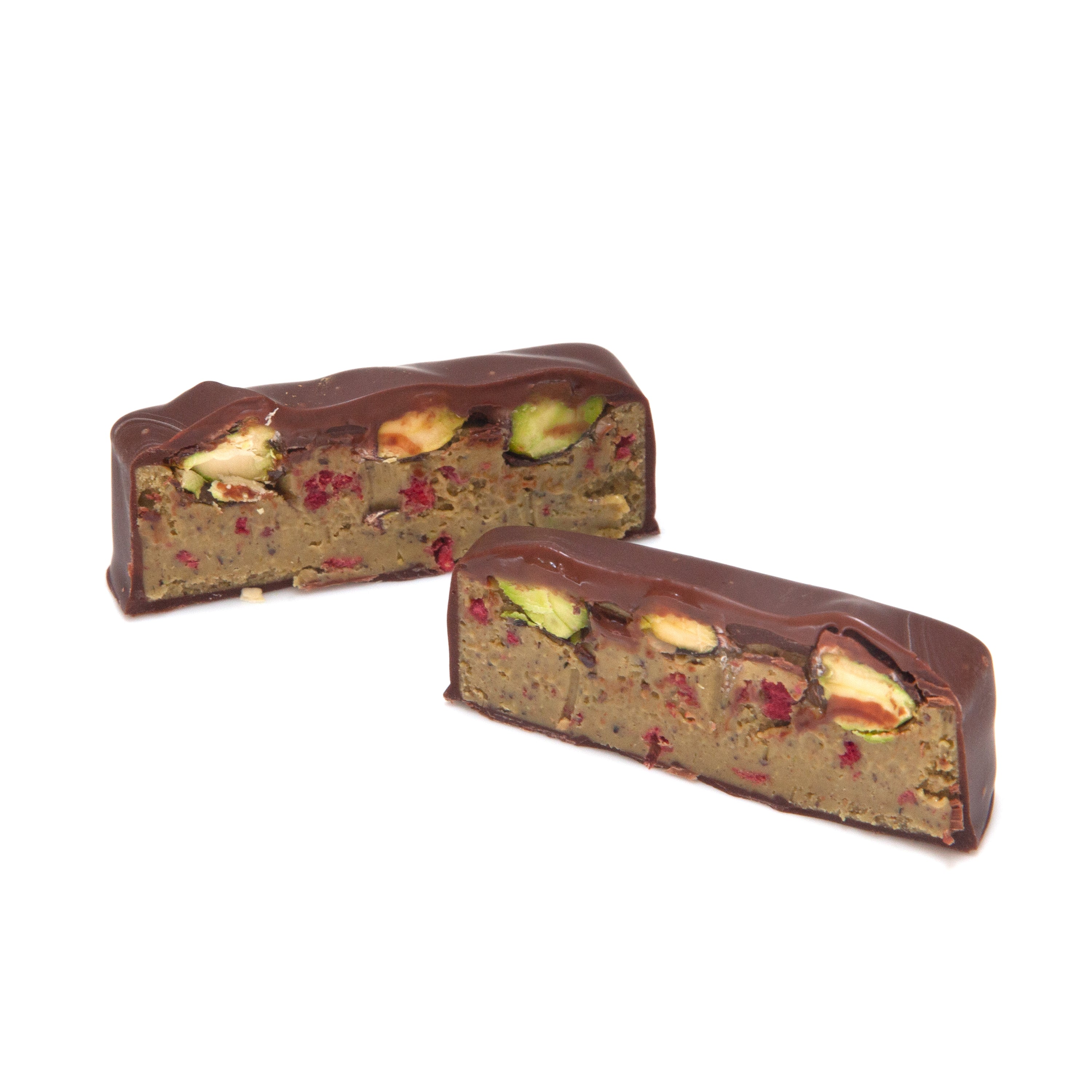 Pistachio Raspberry Praline Snack Bars