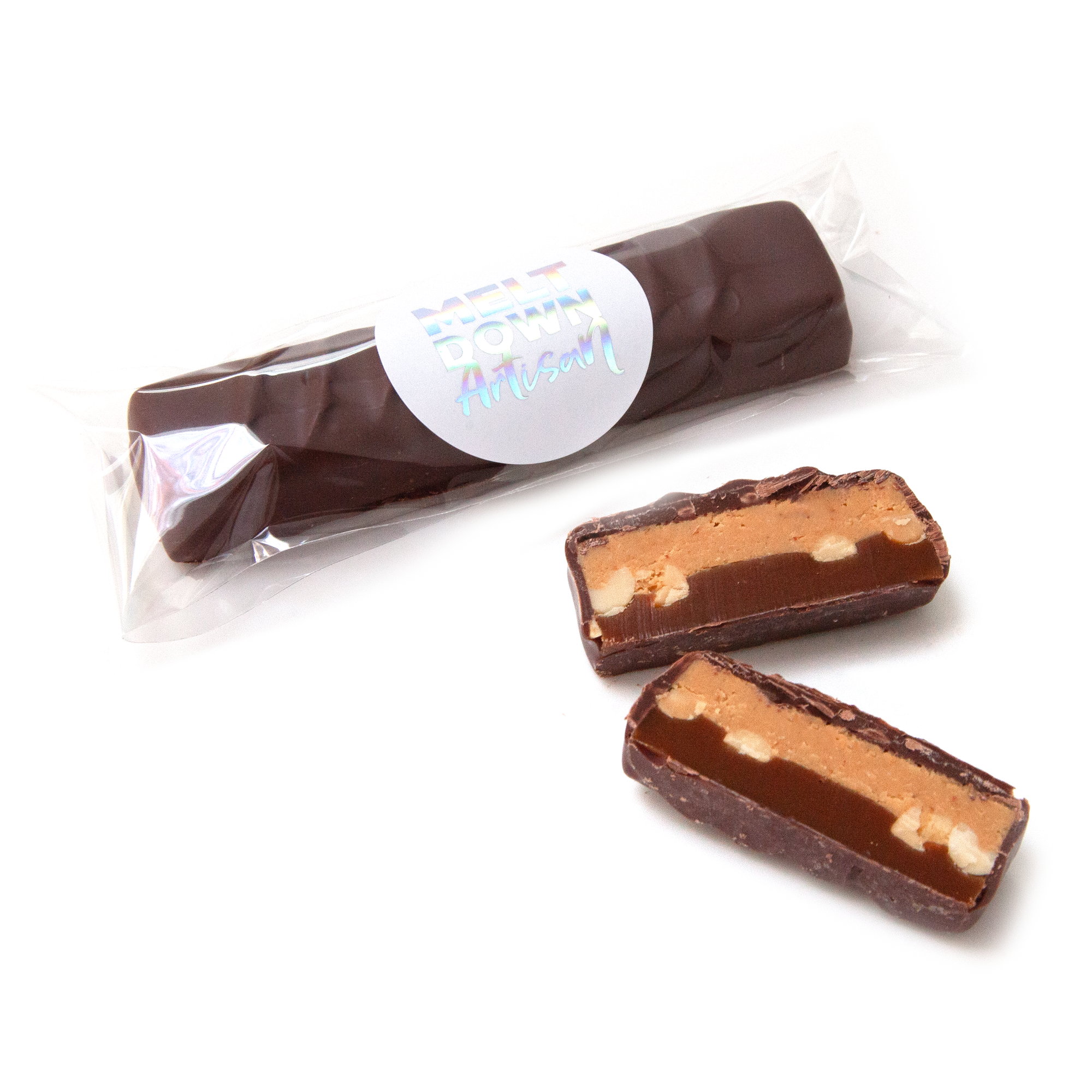 Chewy Caramel Peanut Praline Snack Bars